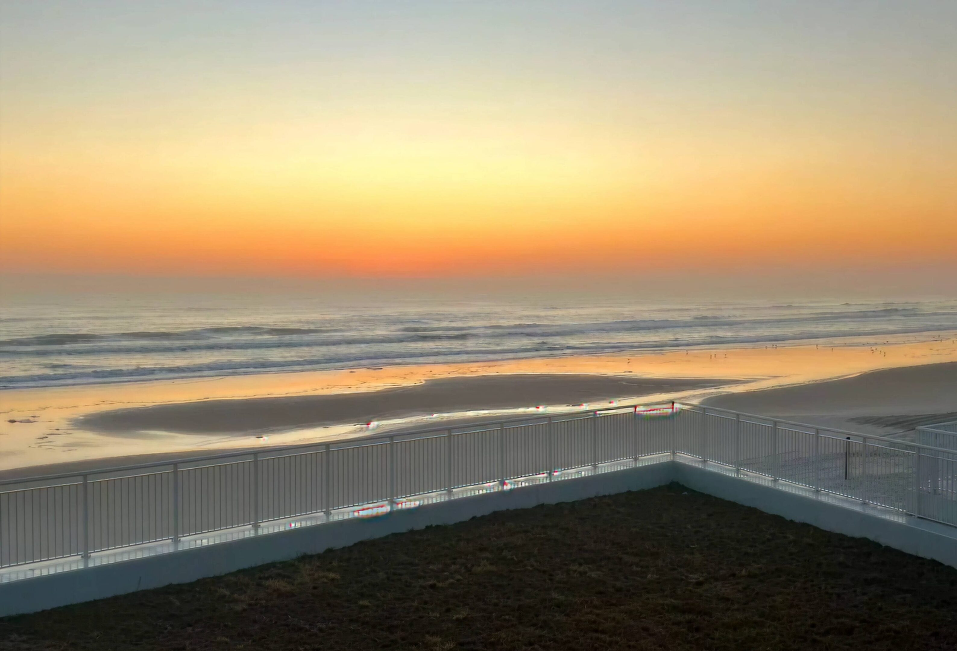 Ocean sunrise view from a balcony