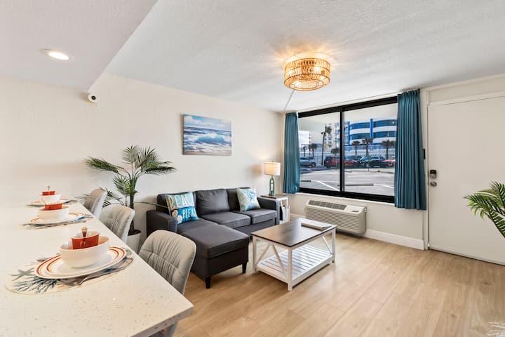 Cozy modern living room with sofa and window